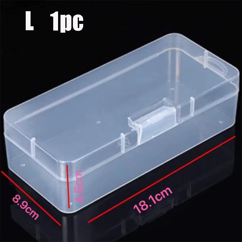 1PC Transparent Rectangular Storage Box S/M/L Plastic Buckle Empty Box Desktop Container Simple Home Dustproof Storage Box