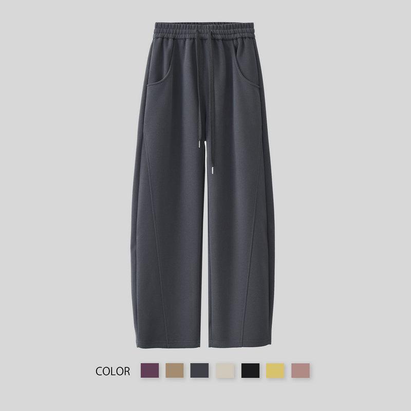 Maillard Style 2026: Brown High-Waist Wide-Leg Sweatpants for Petite Women, Perfect for Spring and Autumn L