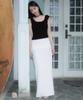 Rose Franz Folding Waist Maxi Long Skirt [Ivory]