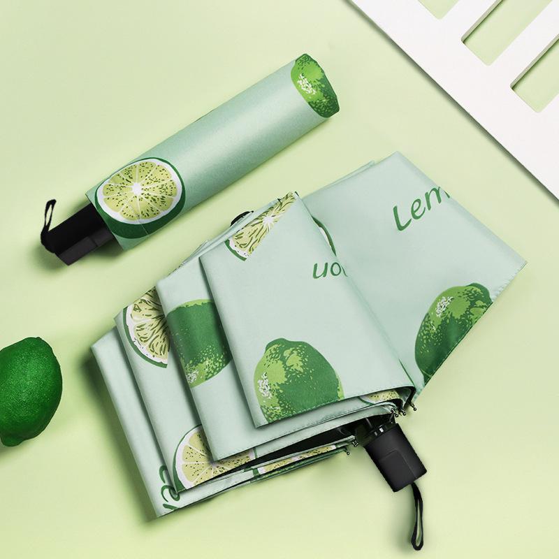 Automatic Fruit Umbrella Sunscreen UV Protection Parasol Female Custom Logo Vinyl Weather and Rain Sun Umbrella