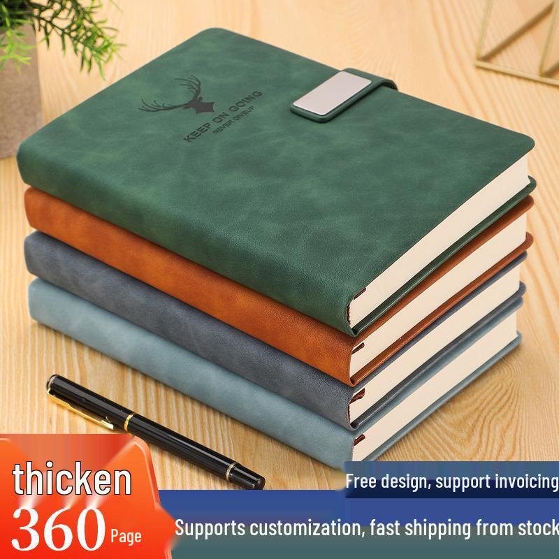 A5 Sheepskin Leather Business Notebook – Thick, Soft Cover for Meetings & Records