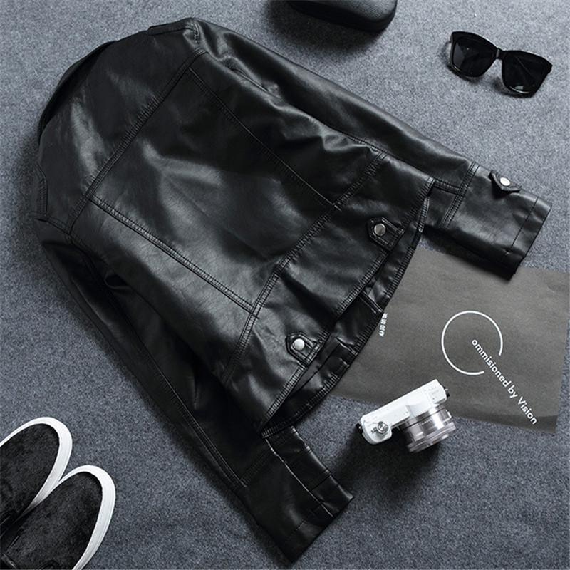 2023 Haining Spring & Autumn Women's Slim Fit PU Leather Motorcycle Jacket with Turn-Down Collar