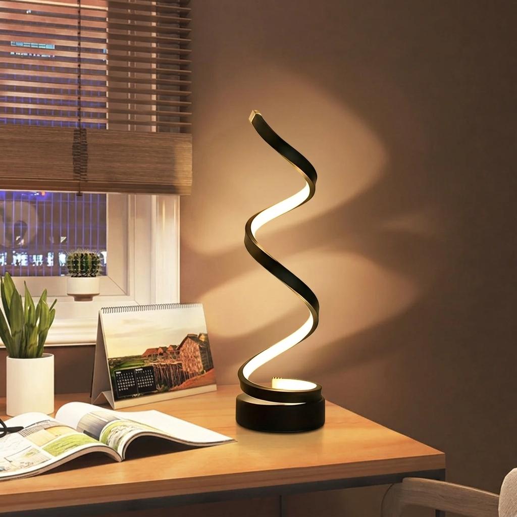 Modern Creative Spiral Table Lamp 3 Colors Dimmable USB LED Night Light for Living Room Office Bar Bedroom Decoration Lighting