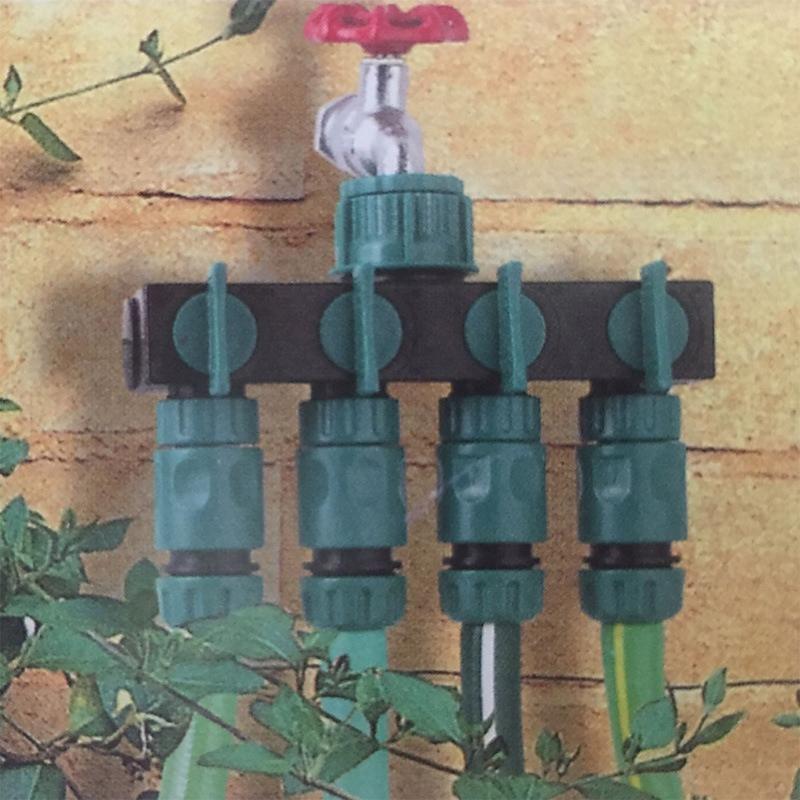 Garden Lawn Water Distributor Faucet One Into Four Out 4 Way Plastic Garden Water Distributor Watering Connector