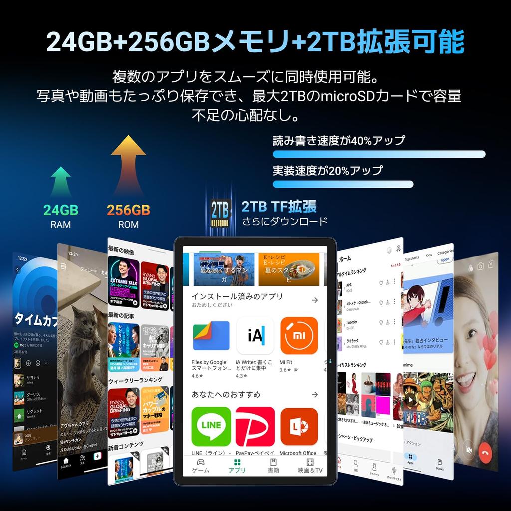 16 Tablet TABWEE Android 16 TF Widevine Netflix Prime CPU Fast 4G Ideal for watching online and use with its large Android 11-inch Tablet,