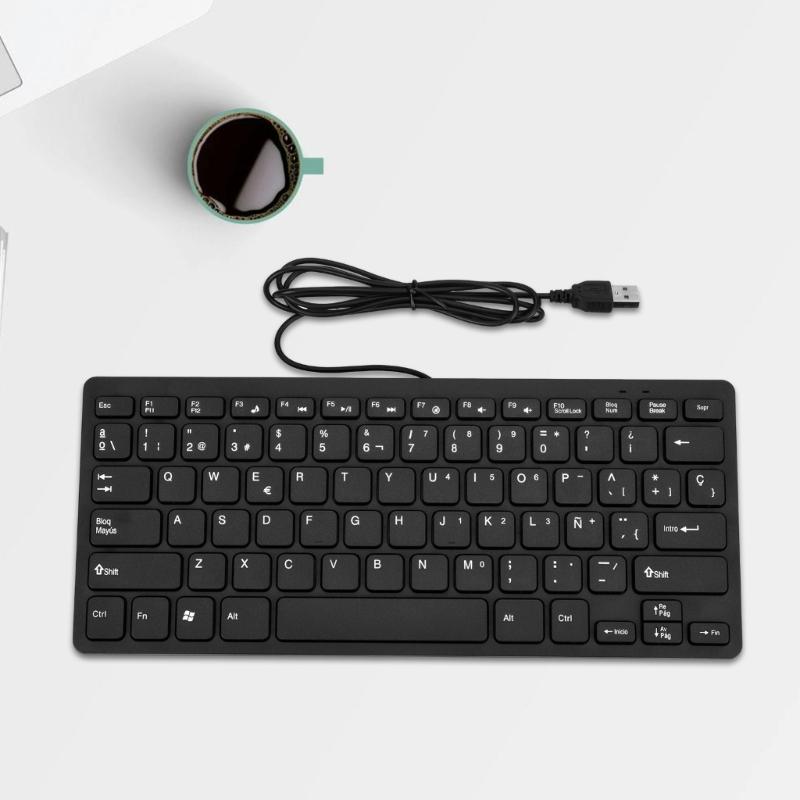 USB Cord Spanish Keyboards Slim Full Size Keyboards for Computer/Desktop/PC/Laptop