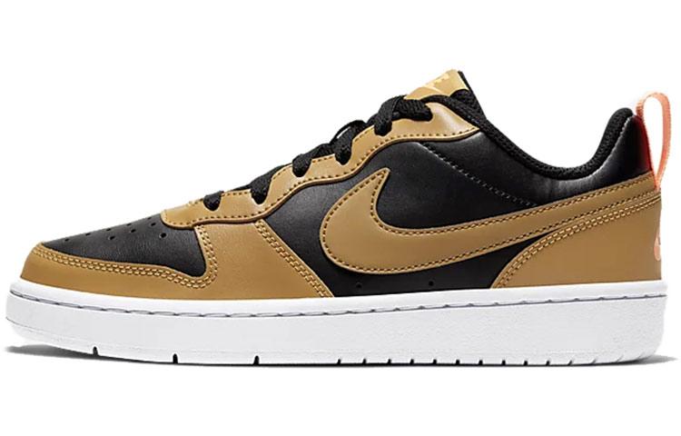 Nike Court Borough Low 2  Black Orange White  GS BQ5448-004 36.5