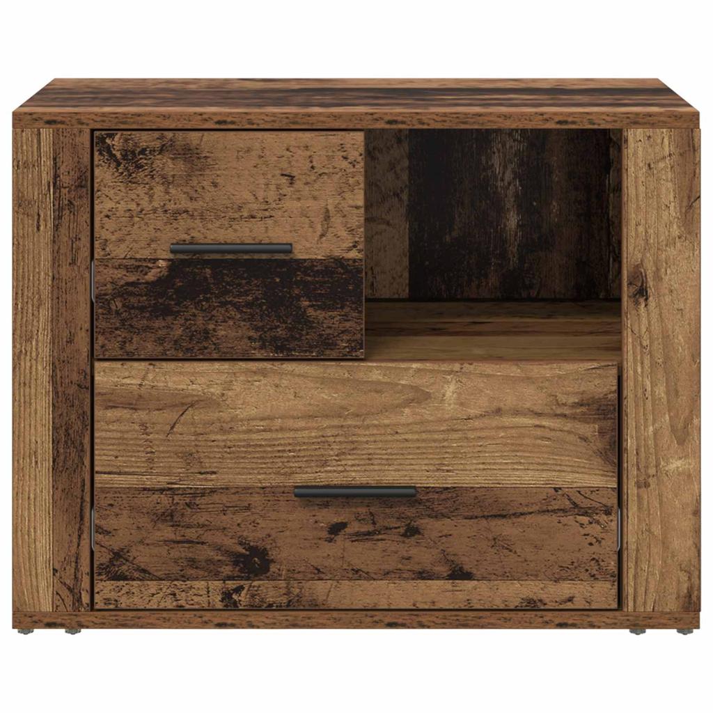Nightstand with Drawers Reclaimed Wood Look 35 x 60 x 50 cm Engineered Wood