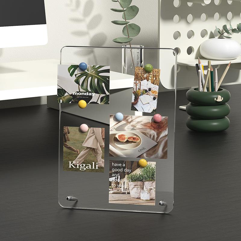 Schreibtisch-Nachrichtentafel Acryl transparente Notiztafel Büro-Memo-Board beschreibbar Zuhause-Memo-Board magnetische Schreibtischplatte