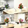 Fake 9 Lily Flower Plastic Vase With Base Decor For Wedding Photography And Home Ornament