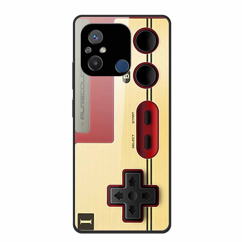 Gehärtetes Glas Case für Redmi 12C Rückabdeckung Hartschalen Case für Xiaomi Redmi 12C 4G Handyhülle Redmi12C Fundas 22120RN86G Cooler Stoßfänger