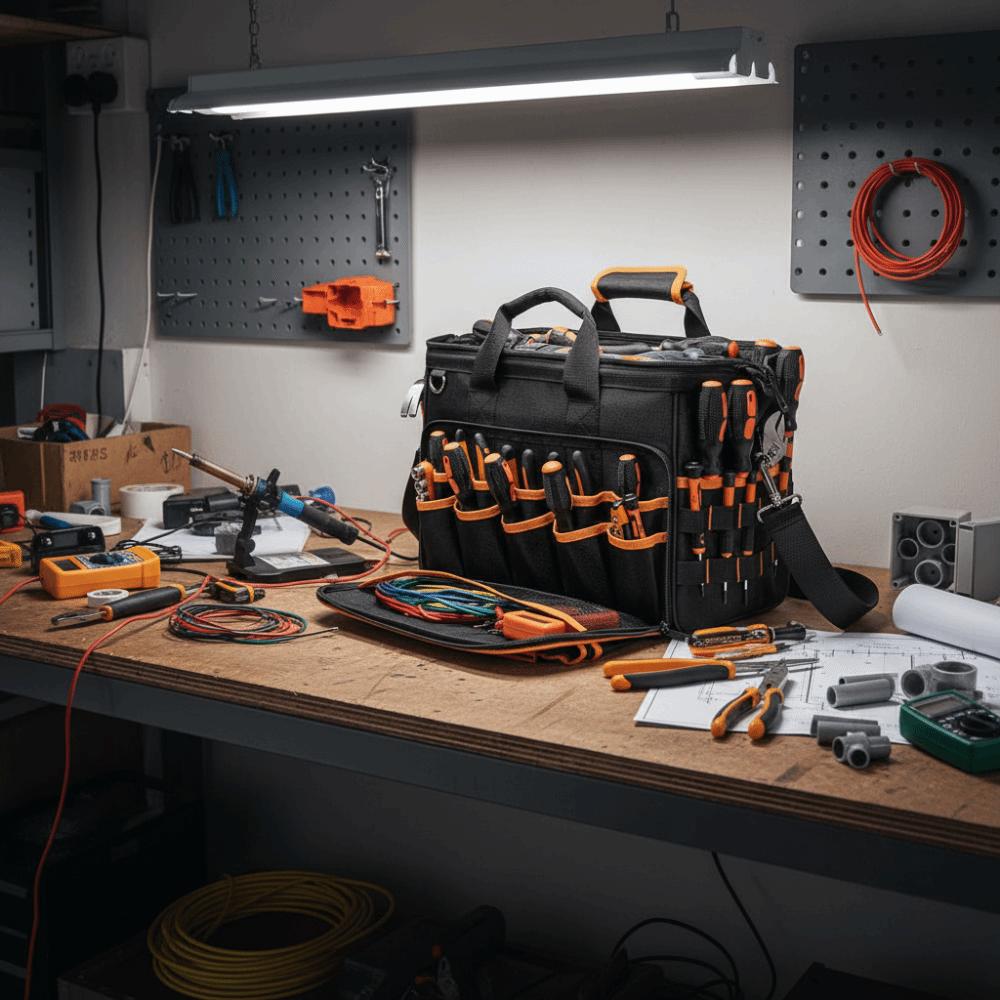 17'' Přenosná sada nářadí s velkou kapacitou 46 kapes s ramenním popruhem Odolný organizér na nářadí Opotřebení odolná Vodotěsná sada nářadí