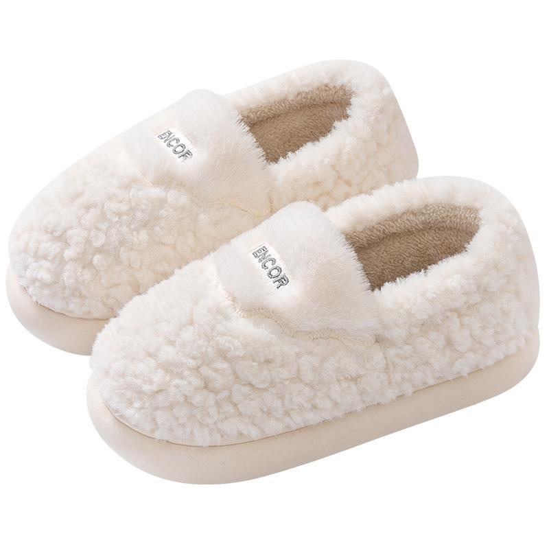 Bag Heel Cotton Slippers Winter 2025 New Indoor Home Thick Sole Velvet Warm Couple Home Cotton Shoes Winter