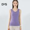 Winter Women Thermal Vest Seamless Velvet Fast Temperature Lock Round Neck Slim Fit Elastic Sleeveless Inner Wear Bottoming Tank Top