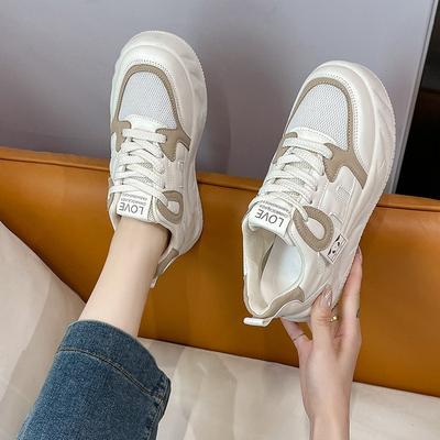 Student Flat White Shoes Spring New All-Match Leather Canvas Shoes Ins Fashion Brand Casual Women's Sports Shoes