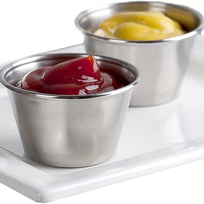Stainless Steel 304 Sauce Cup: Deepened Ketchup, Salad Dressing, and Steak Seasoning Holder for Western Dishes.