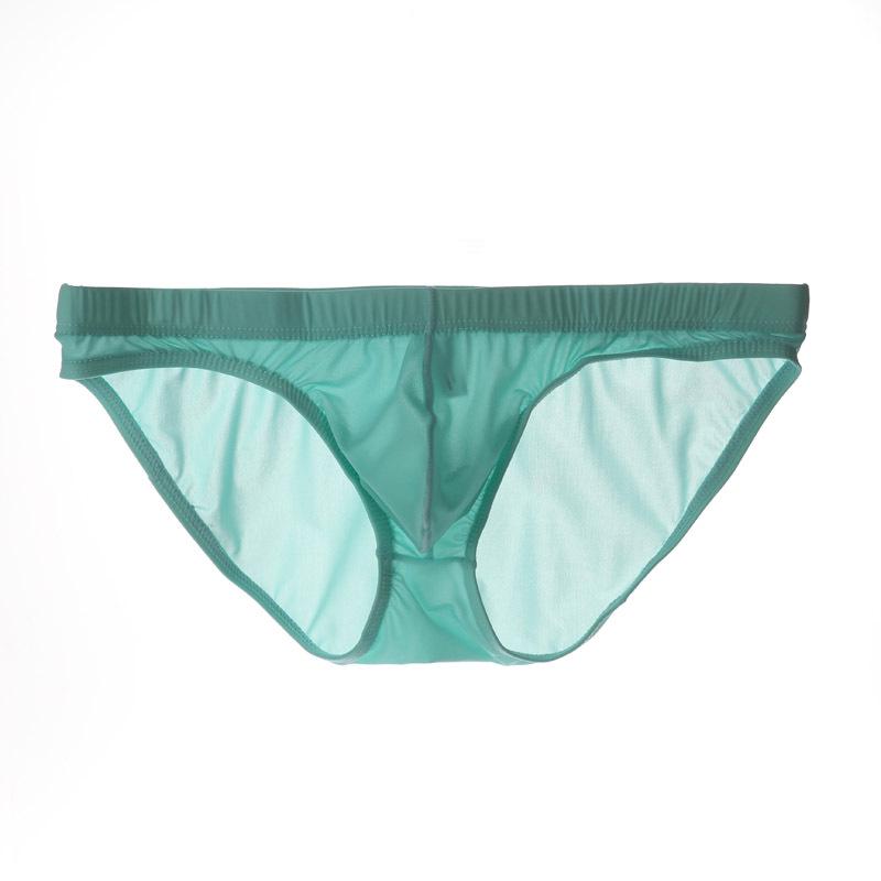 Youye Men's Ice Silk Transparent Low-Waist Breathable Briefs
