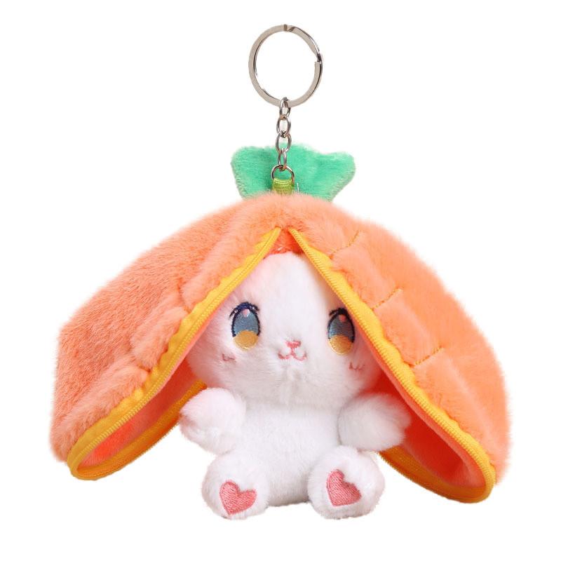 Plush Animal Keychain With Fruit Bunny Design For Girls And Kids