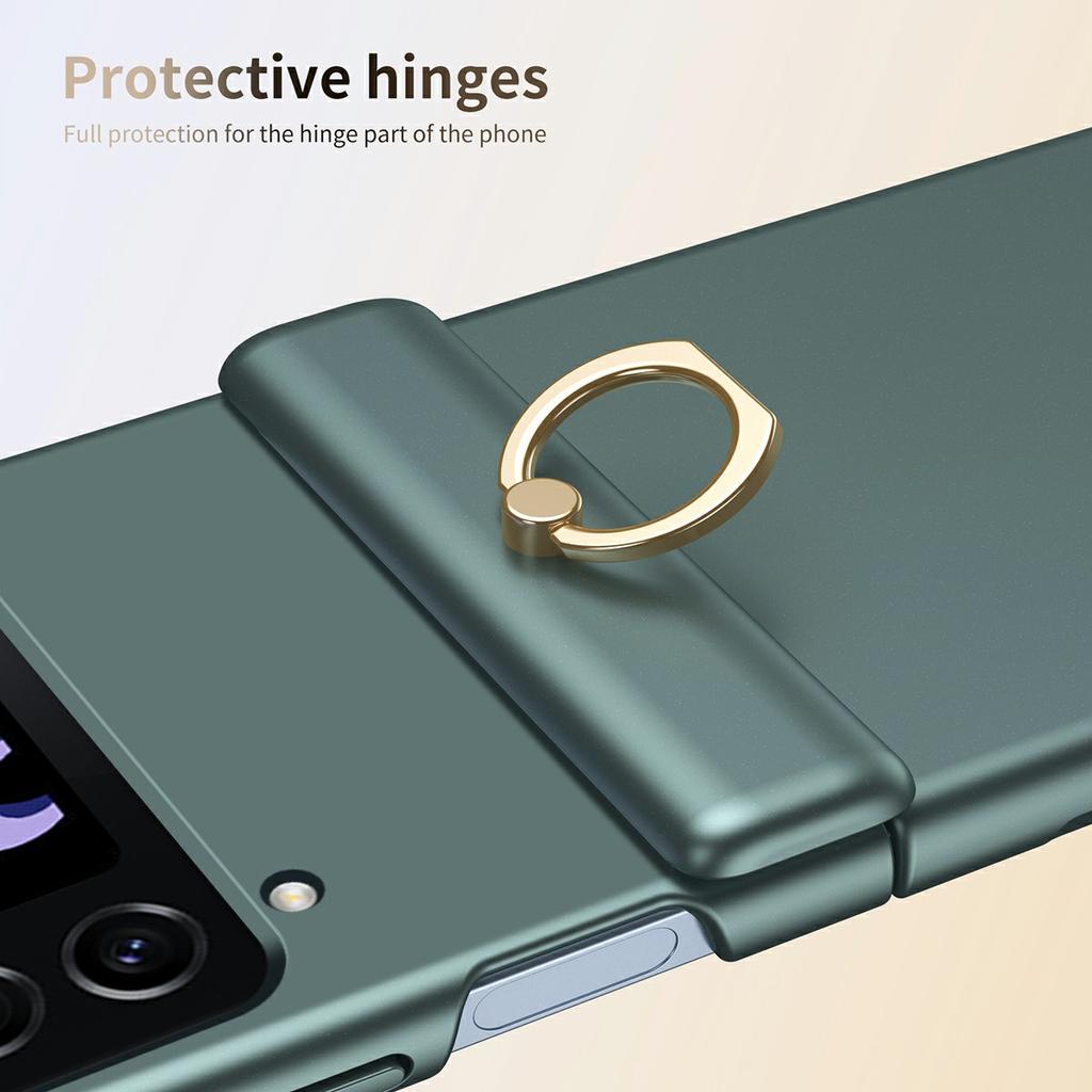 For Samsung Galaxy Z Flip3 5G Case Ring Holder Kickstand PC Phone Cover