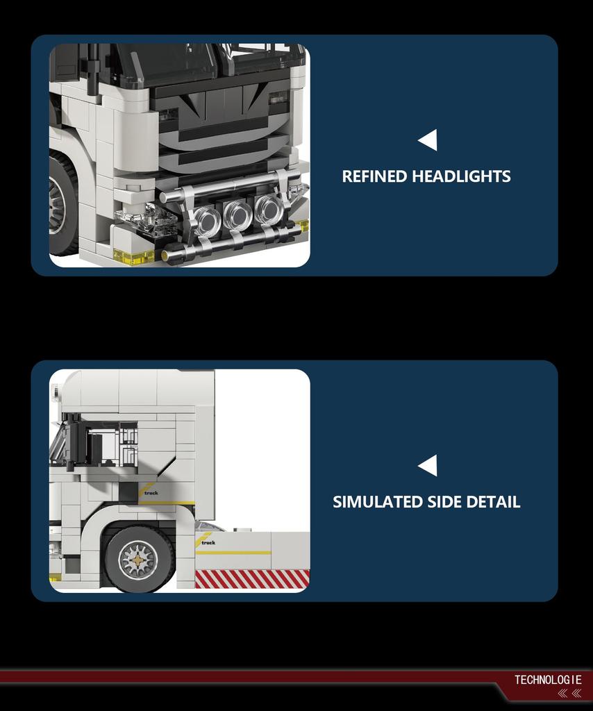 Brick Joy 66032 European Truck Model: Compatible with LEGO, DIY Educational Toy for Kids