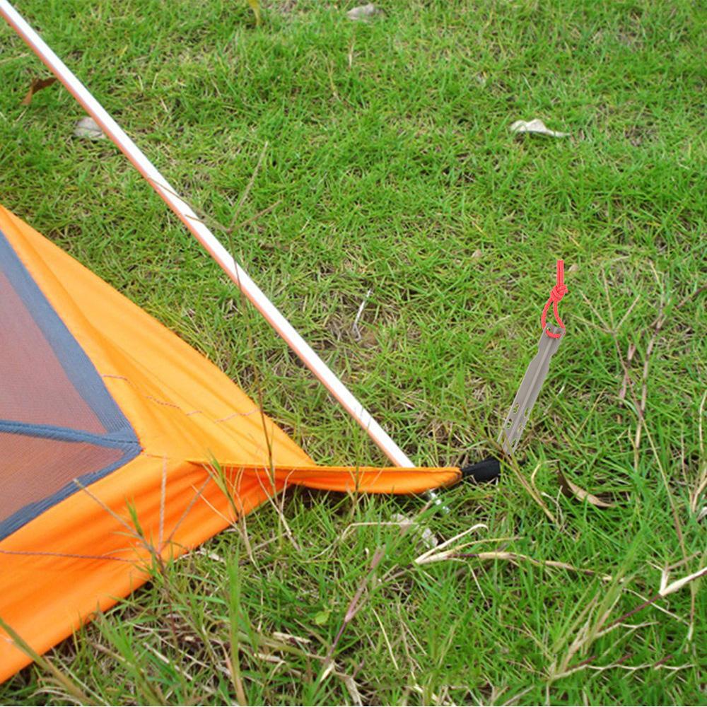 6 8 12 Pack 6.5 Inch Ultralight V Shaped Titanium Alloy Tent Stakes Windproof Outdoor Camping Hiking Tent Pegs Nails