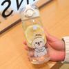 Cute 400ML Straw Water Bottles Capybara Pattern Transparent Children's Water Cup Portable Leak-Proof Drink Cup Sports Fitness