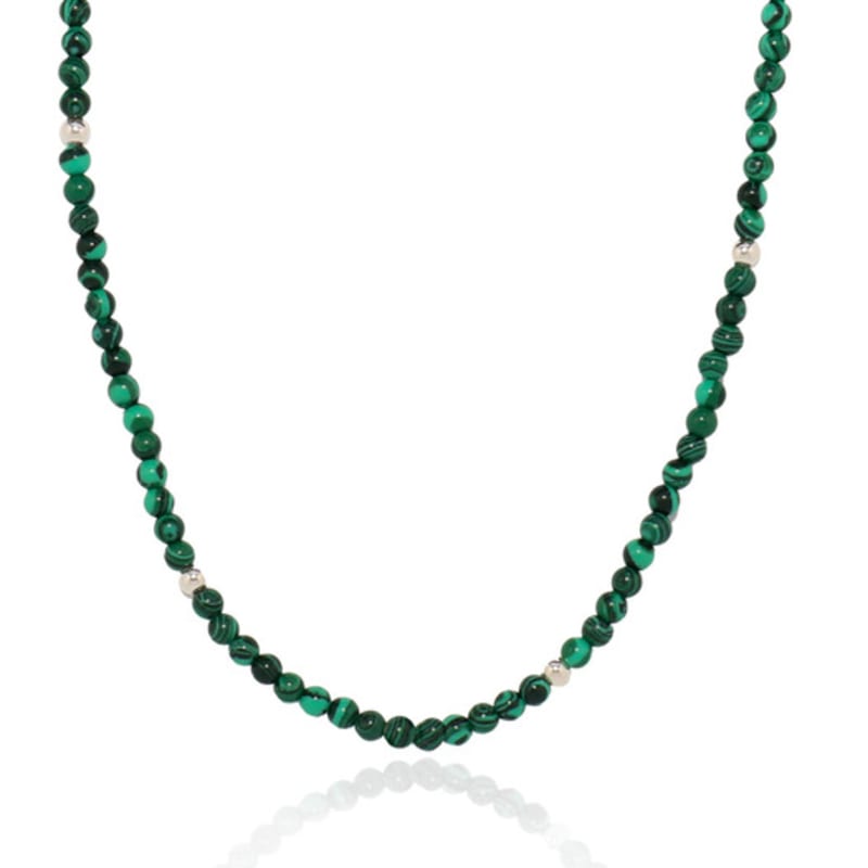 UNI.J [In524]Malachite Green Silver Necklace