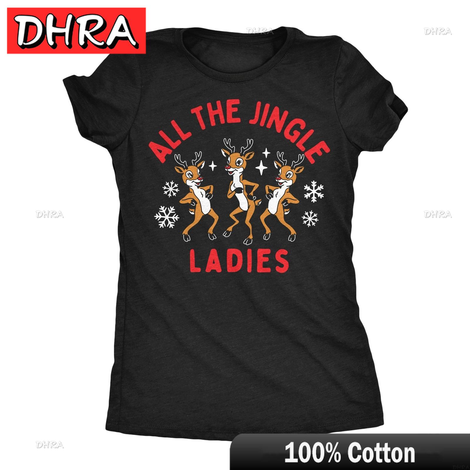 

Womens Funny T Shirts All The Jingle Ladies Sarcastic Christas Graphic Novelty Short Sleeve Tee Y2K Casual Top Retro T Shirt S