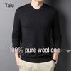 Men's V-Neck 100% Wool Pullover Sweater