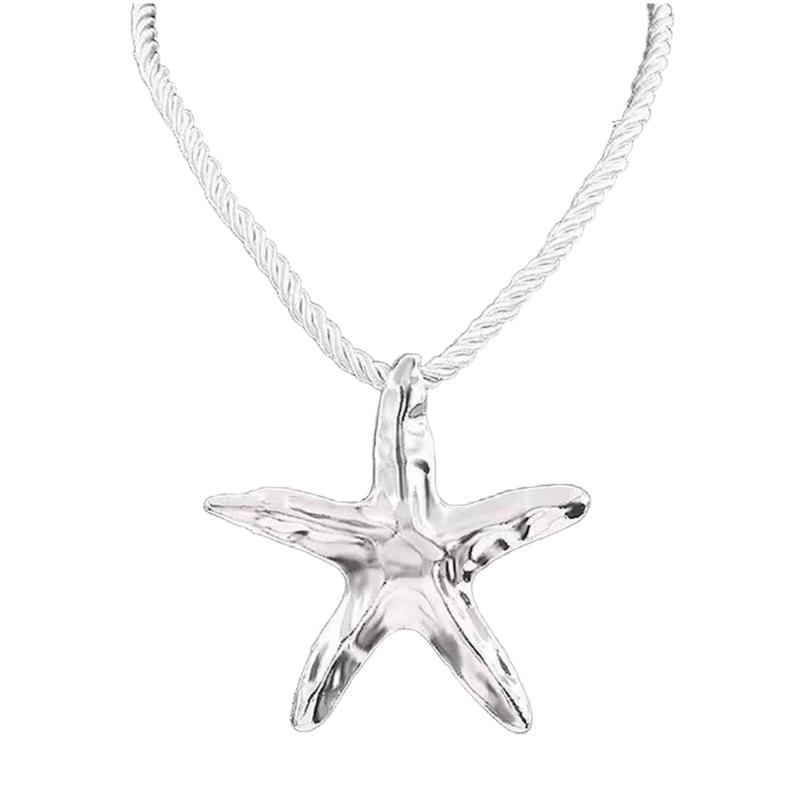 Handgjord sjöstjärna halsband för flickor Justerbar repkedja Ocean-tema Smycken Strandmode Smycken