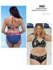 Ensemble Bikini Sexy Imprimé Grande Taille Européen et Américain - Maillot de Bain Deux Pièces pour Femme