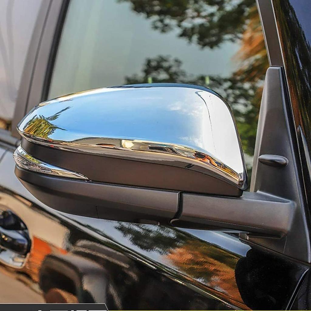 Car Accessories Fit for Toyota 4Runner 2014-2022 2023 2024 Side Door Mirror Cover Cap Decor Trim (Glossy Chrome Style) ABS 2 PCS