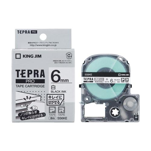 King Jim [Genuine] Tepra PRO Tape Cartridge Cleanly Peelable Label 6mm White Label/Black Letters Length 8m SS6KE