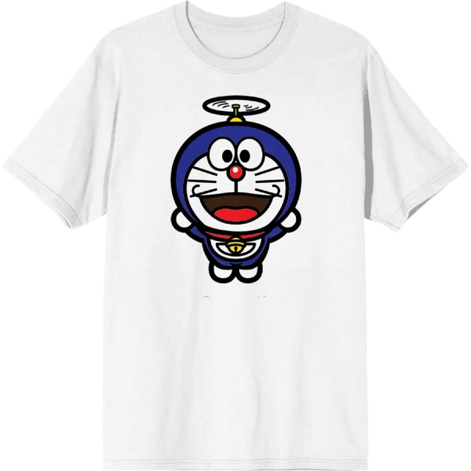 

Doraemon Flying on Helicopter hat on White Short Sleeve Adult T-Shirt(1) XXXXXL білий