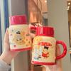 Cute retro kettle high value boys and girls ceramic mug with lid large capacity water cup birthday gift practical