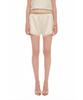 TOOMUCHTAX Lace Trim Slip Shorts Ivory