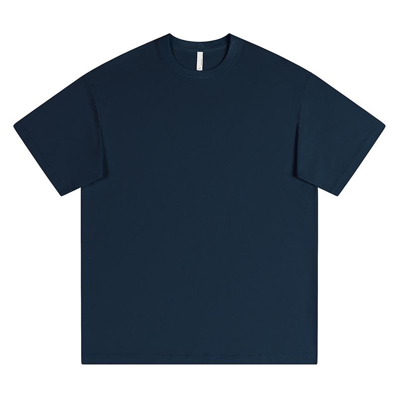 Мужская футболка с короткими рукавами, крутая шелковая хлопковая толстовка, летняя модная брендовая однотонная свободная футболка Dopamine для мужчин S