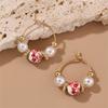 Heart Resin Plastic Earrings Vintage Chinese Design Women Decoration Fashion