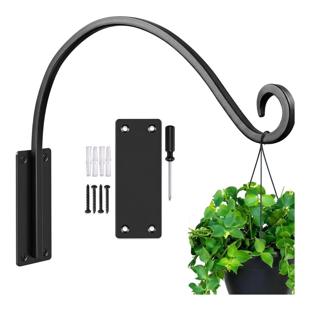 Black Plant Hanger Bracket Iron Wall Mount Hooks Hanging Bracket Hanging Plant Hooks  Outdoor Use