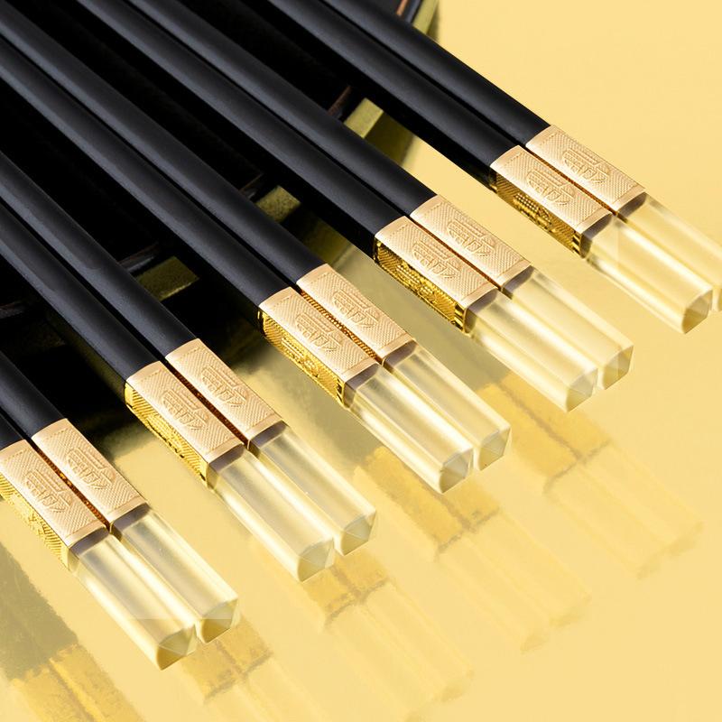 5 paar Chinesischen Stil Wiederverwendbare Gesunde Legierung Stäbchen Set Haushalt Besteck Küche Geschirr Werkzeug Zubehör