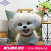 Pet Dog Print Decorative Pillowcase Bedroom Living Room Square Cushion Pillowcase