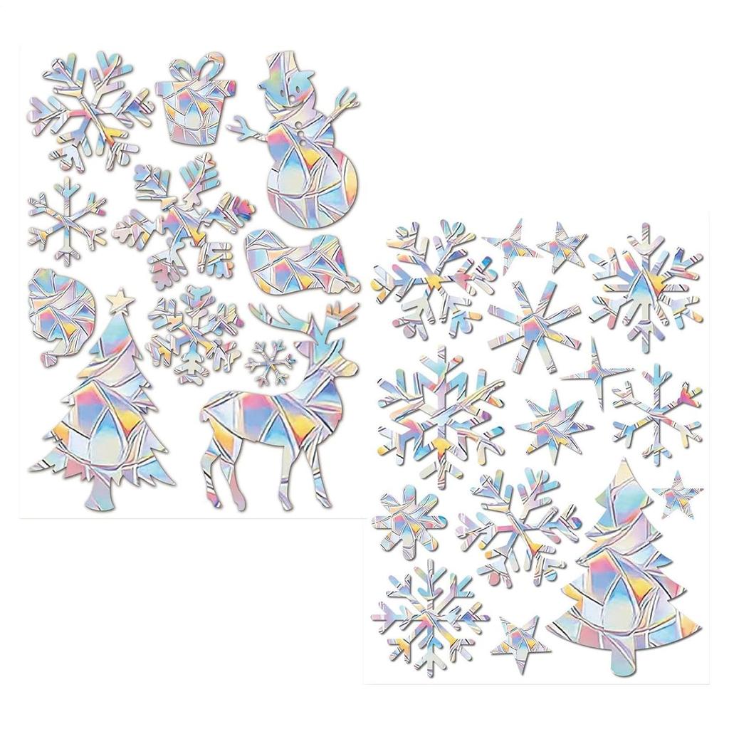 Christmas Seal Elk Snowflake Home Decoration - Winter Window Sticker Holiday Party Glass Door Wall Bathroom Office Dormitory Restaurant.