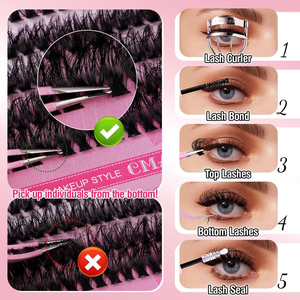 Dense D-Song Single Cluster False Eyelashes Daily Activities Diy Segmented Simulation Curled Eyelashes