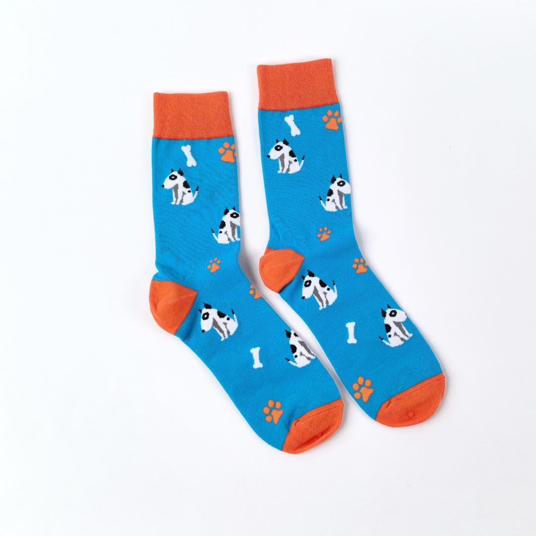 

1 пара носков длиной до середины икры с милым рисунком животных из мультфильмов, ленивца, пятнистой собаки, модные и удобные мужские и женские One Size