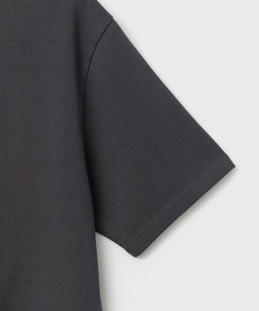 Bellie Variant Henley Neck T-Shirt - Washed Charcoal