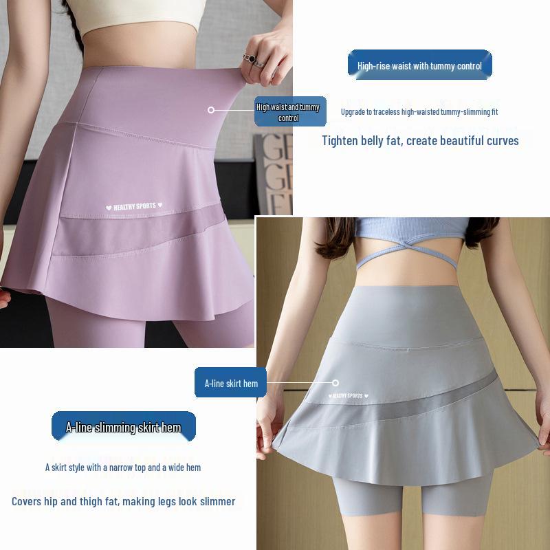2026 Spring/Autumn Plus Size Women's Two-in-One Yoga Pants - Hip Lift, Running, Training, Slimming Fit