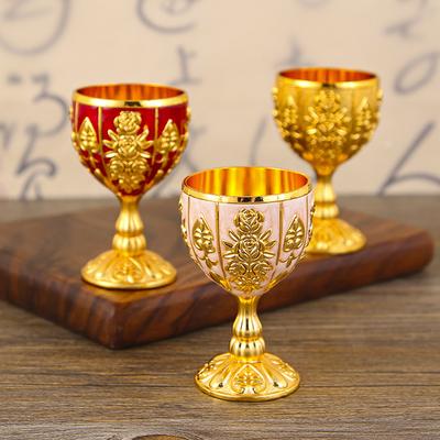 30ml Vintage Wine Cup Metal Wine Glasses Retro Dinnerware Goblet Vintage European Style Vodka Champagne Glasses Bar Home Decor