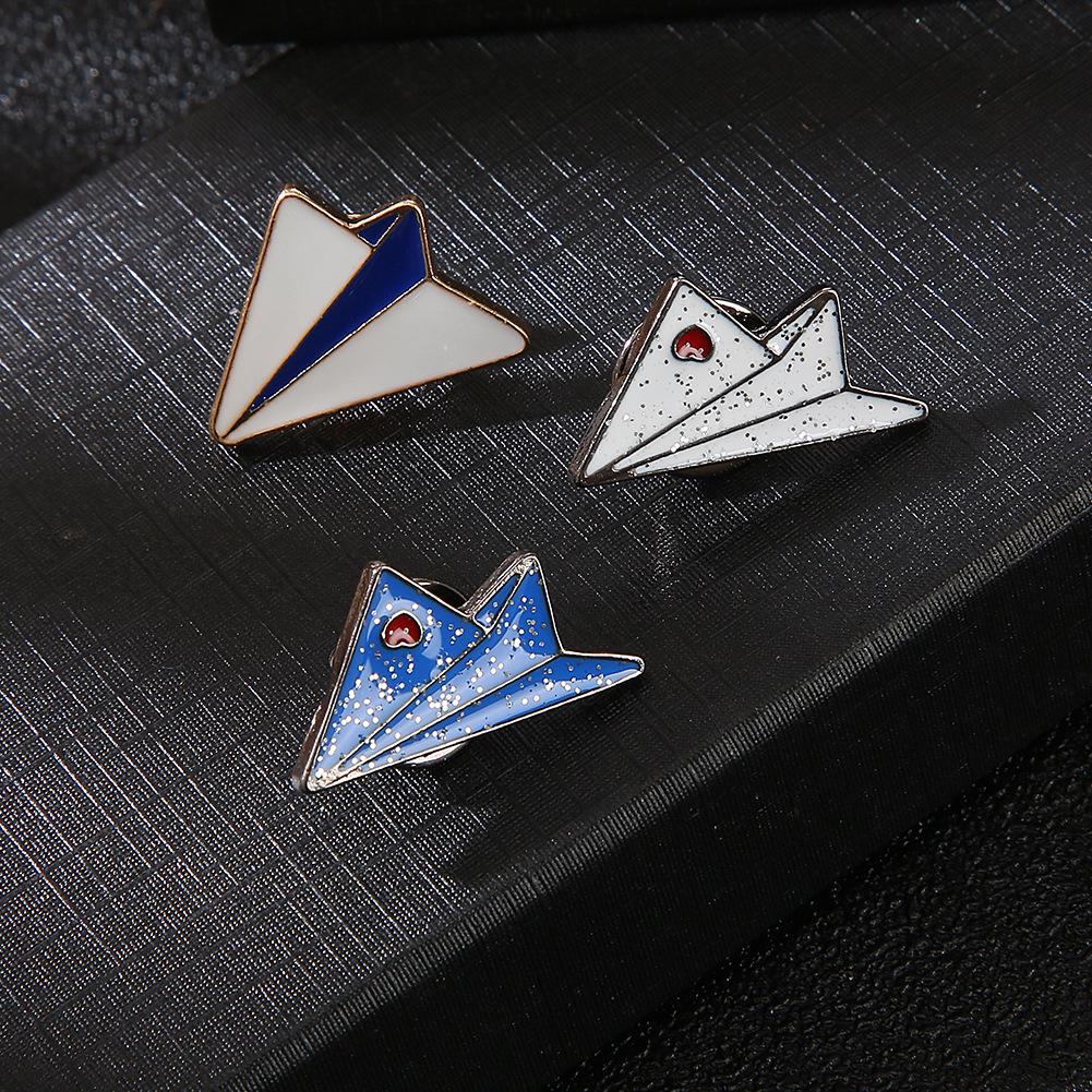 Cute Airplane and Ship Brooch - Cartoon Badge, Versatile Trendy Accessory for Students, Express Your Creative Personality