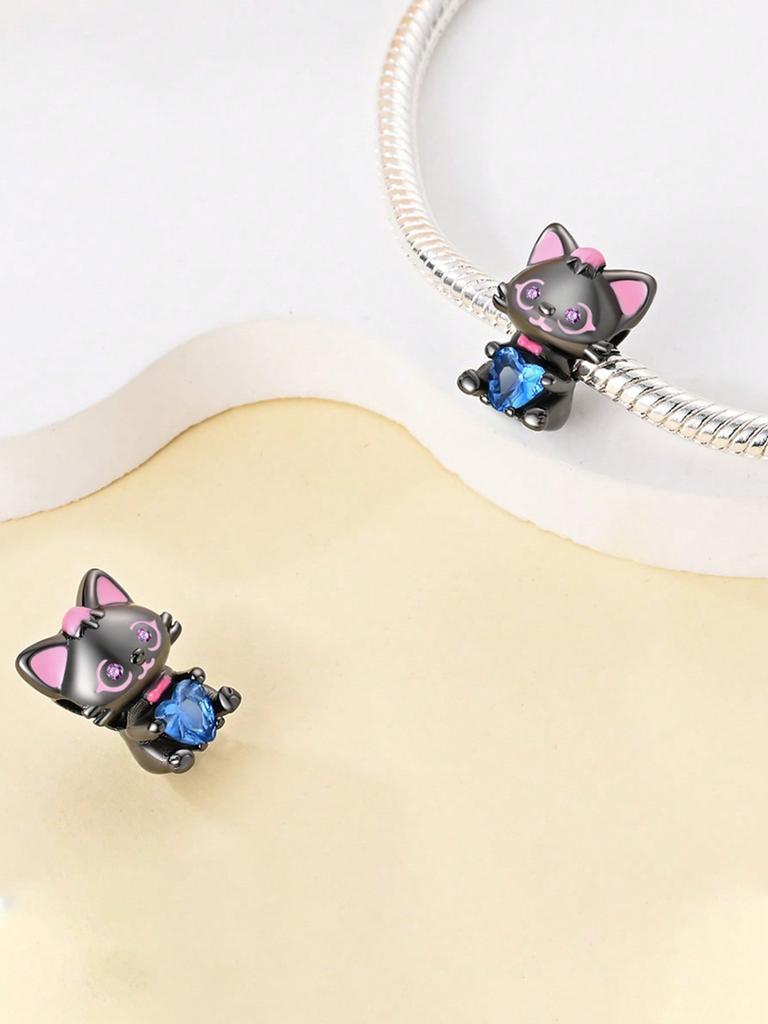 Charms Plata Copper Colors Halloween Black Cat Pumpkin Beads Charm Pendant For Original Bracelet For Women Diy Jewelry Love Gift