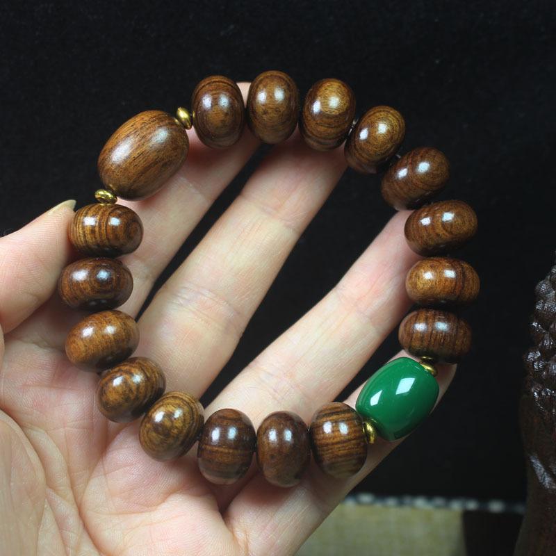 Chinese Abacus Prayer Beads Bracelet: Natural Green Sandalwood, Red Sandalwood, Agarwood